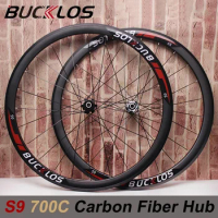 BUCKLOS Carbon Hub Wheelset 700C Road Bike Wheels 7/8/9/10/11speed Bicycle Wheel Set Quick Release Bike Wheel Cycling Parts