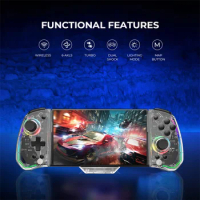 LinYuvo KS43 Transparent Gamepad For Nintendo Switch/OLED/Lite Console, Gaming Switch Pro Controller Games Handle Metal Joystick