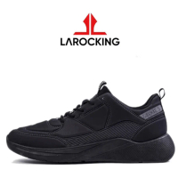 Sepatu Sneakers Larocking Zavyr - Hitam Polos | Sepatu Olahraga Running Gym Pria Wanita