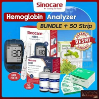 Sinocare H101 Hemoglobin Analyzer Alat Cek Tes Anemia H101 HB Monitoring System Set Bundle + 50 Stri