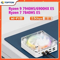 Ice Soul Series Mini PC AMD Ryzen 9 6900HX 7940HS ES R7 7840HS RGB Light 2xDDR5 2.5G Dual LAN Gaming Computer 4K 8K NUC WiFi6