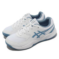 Asics 網球鞋 GEL-Dedicate 8 GS 大童 女鞋 白 水藍 支撐 抗扭 避震 亞瑟士 1044A077100