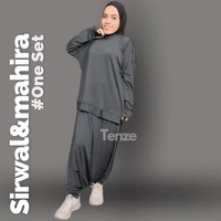 Setelan Olahraga Syari Rok Sirwal Mix Blouse Mahira By Tenze L gray