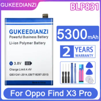 GUKEEDIANZI Replacement Battery BLP831 5300mAh For Oppo Find X3 Pro X3Pro CPH2173 PEEM00