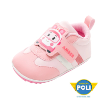 【POLI 波力】正版童鞋 波力 超細纖維寶寶鞋/方便 柔軟 舒適 台灣製 粉紅(POKK34243)
