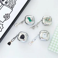 Cute Cartoon Ghost Dinosaur Plating Earbuds Cover For Samsung Galaxy Buds 2 Pro Lovely Pendant Soft Case For Samsung Buds Live