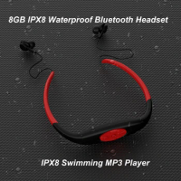 8GB Waterproof IPX8 Diving Swimming Surfing Wireless MP3 Player FM Radio Bluetooth Headset Music Player