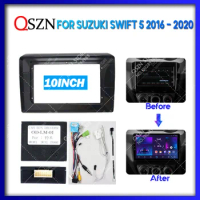 QSZN 10 INCH For Suzuki Swift 5 2016 - 2020 Car Frame Fascia Adapter Decoder Canbus Box Cable Car Radio Dash Head Unit Panel Kit