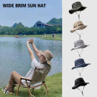 New Sun Protection Fishing Hat Summer Breathable Mesh Camping Hiking Caps Anti-UV Sun Hat Mountaineering Caps Men's Panama Hat