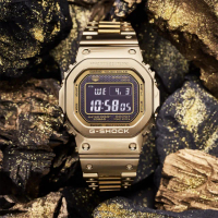 【CASIO 卡西歐】G-SHOCK 35周年太陽能電波手錶 畢業禮物(GMW-B5000GD-9)