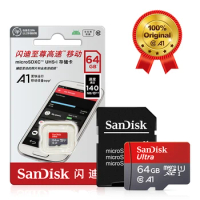 100pcs SanDisk Memory Cards 128GB 64GB 32GB 100Mb/s Micro SD Card Mini TF Card UHS-I Class 10 Ultra A1 Flash Card Free Shipping