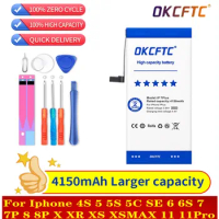 High Capacity Battery For iPhone 6S 6 7 8 Plus X Replacement Battery For iPhone 5 5S 4S SE XR XS 11 Pro Max Batterie