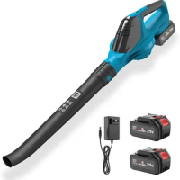 Leaf Blower Cordless with Battery and Charger 21V Brushless 8000mAh 5 Speeds Adjustable Cordless Battery Powered Blower