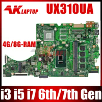 UX310UA Notebook Mainboard for ASUS UX310UV RX310U UX310UQK UX310U U3000U Laptop Motherboard I3 I5 I7 6th 7th Gen 4GB 8GB RAM
