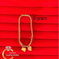 Gelang nori 2 love emas muda 5 gram