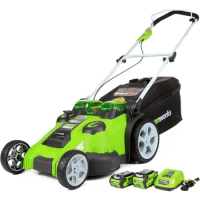 Greenworks 40V 20" Dual Blade Cordless (Push) Lawn Mower (75+ Compatible Tools), 4.0Ah + 2.0Ah Battery and Charger Included