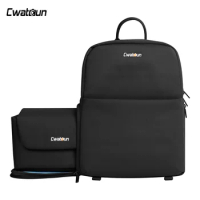 Cwatcun D75 Camera Backpack M/L Camera Bag Waterproof Camera Shoulder Bag Laptop Pocket Tripod Holder for Nikon Canon Sony DSLR