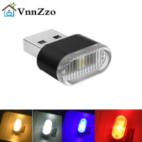 Mini USB Light LED USB Night Light Modeling Car Ambient Light Neon Interior Light Car Jewelry (5 kinds of light colors)