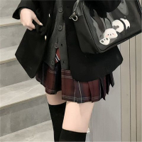[Y2K] Original jk Uniform Suit Womens Autumn and Winter Genuine Preppy Style for Schools Plaid Skirt