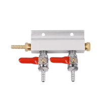 2 Way Beer Brewing Gas Manifold CO2 Distributor Splitter Beer Integrated Check Valves Homebrew Beer Making Brewing Tool