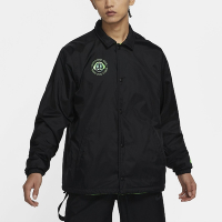 Nike 外套 NSW Coaches Jacket 男款 運動與嘻哈 按扣 雙面穿 遊戲圖標 反光 黑 綠 DO6935-010