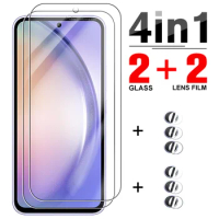 4in1 Full Cover Clear Tempered Glass For Samsung Galaxy A54 Screen Protectors For Samsung A54 A 54 54A 6.4inch Camera Lens Films