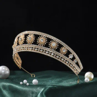 Baroque Rhinestone Crown Royal Hairband Bridal Zinc Alloy Tiaras Pageant Crowns Bride Wedding Dress Accessories