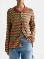 เสื้อแจ็กเก็ตผู้หญิง Jacquard Knitted สี Burnt Henna