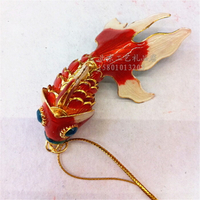 銅胎琺瑯 景泰藍金魚 7.5cm金魚鑰匙扣掛件 北京特色商務禮品