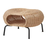 GAMLEHULT 收納椅凳, 籐製/碳黑色, 36x ø62 公分