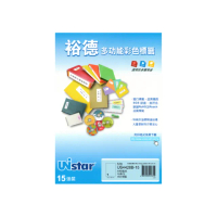 【Unistar 裕德】多功能電腦彩色標籤US4428-1格/15入 粉藍