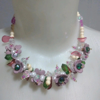 Necklace Kalung Mutiara Viral Hijab Varian vinca