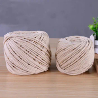 Beige Cotton Twisted Cord Rope DIY Home Textile Wedding Craft Macrame String Handmade Decorative Accessories 1/2/3/5/6/8mm