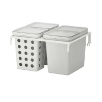 HÅLLBAR 分類垃圾桶組合, metod抽屜專用 通風式/淺灰色