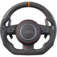 Carbon Fiber LED Sport Car Steering Wheel Retrofit Upgrade To Sports Wheel For Audi A4 A5 A6 A7 S3 S4 S5 RS3 RS4 RS5 TT