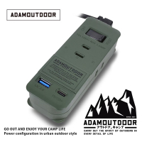 ADAMOUTDOOR┃3座擴充QC/PD延長線 ADPW-CE23QP211 (G) 軍用綠