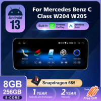 Android 13 Qualcomm Wireless CarPlay For Mercedes Benz C Class W204 W205 Car Radio Multimedia Player Intelligent Screen DSP