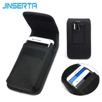 JINSERTA Case For iPhone 7/6S/6 plus 5.5 inch Holster Nylon Pouch with Hook Carabiner Belt Bag For Samsung Galaxy Note 3/4/5/S7
