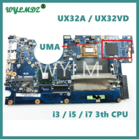 UX32A With i3 / i5 / i7 3th CPU 2GB RAM UMA or PM Mainboard For Asus UX32A UX32V UX32VD Laptop Motherboard Tested Working Well