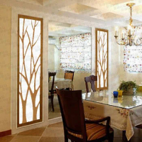 cut out tree wall mirror decoration 3d colored acrylic tree sticker for TV backing sofa backing bedroom living room deco