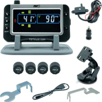 TST 507 Tire Pressure Monitoring System with 4 Sensors and Color Display for Metal/Rubber Valve Stems by Truck System Techno
