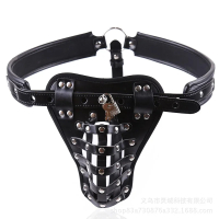 PU Leather Cage Belt Device Pants Underwear Lock Rings for Men s Games 18+