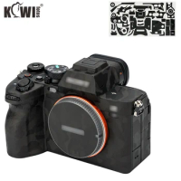 KIWI A7M4 Camera Body Sticker Protective Skin Film Kit For Sony A7 IV a7iv Anti-Scratch Camera Body Sticker Camouflage Black