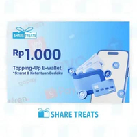 Share Treats Gift Voucher Top Up e-wallet - Rp 1.000 (Dana, Ovo, Gopay, Spay, linkaja dll)