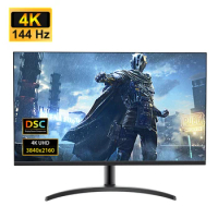 32" Computer Monitor 4K 144Hz IPS Gaming 1ms Response Free-Sync G-Sync,400cd/m2,16:9, 93%DCI-P3, VESA 178° HDMI 2.1 For PS5 FPS