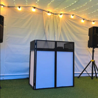 Stand Booth dj Portable DJ Bingkai Logam Lipat 4