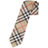 BURBERRY Vintage 現代剪裁格紋絲質領帶(典藏米色)