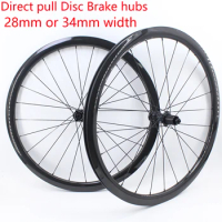 700C Cyclocross Travel Gravel Road Bike Full Carbon Fibre Bicycle Wheelset tubular clincher tubeless rims 35/50mm 28/34mm width