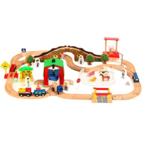 68pcs Farm Small Train Car Building Block Track Train Toy Set Compatible With Wooden Track Children Over Three Years Gift Pd25