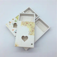 20pcs new pretty Color Printing Kraft Paper Box Folding Drawer Box Simple Flower Tea Tea Gift Packaging Box 11.4x8x2.1cm